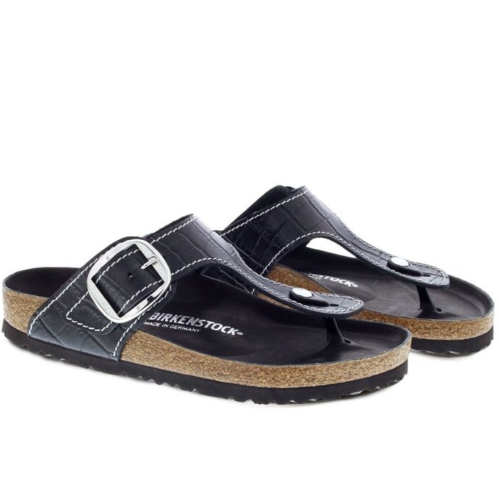 NWT Birkenstock x STAUD Gizeh Croc Big Buckle sandal Sz 37